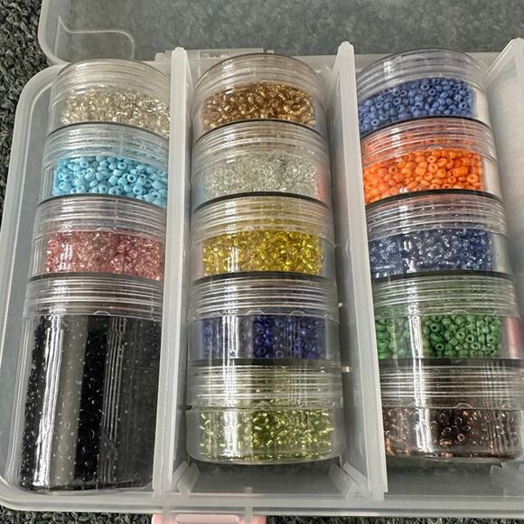 HUGE LOT - Seed Beads, Opaque, Lined, Some Bugle Beads, Containers INCLUDED! - Picture 5 of 7